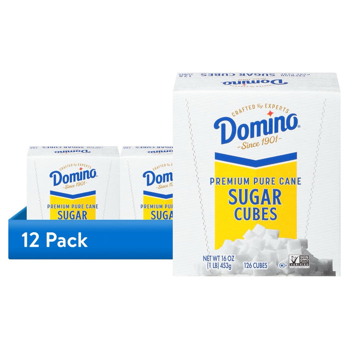 Domino Premium Pure Cane Sugar Cubes, 1 lb boxes, 126 cubes each, 12 pack