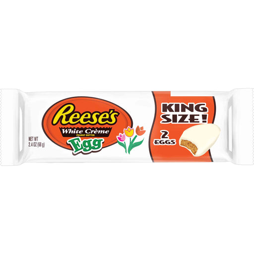 Reese White Chocolate Peanut Butter Eggs King Size 24-count box by Hershey, seasonal Easter candy for wholesale