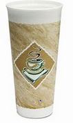Dart Café G Foam Disposable Cups 24 oz, bulk case of 500 for food service and convenience stores