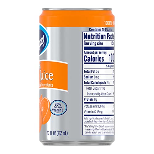 Juicy Orange Spray Juice, Refreshing Citrus Beverage, 7.2 oz Can (Pack of 24)