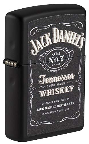 Zippo Jack Daniels Black Matte Texture Lighter - Stylish & Officially Branded