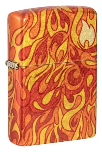 Zippo Fire Design 540 Tumbled Brass Pocket Lighter - Flame Finesse