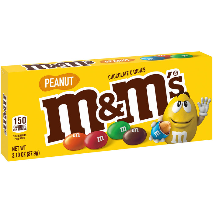 M&M's Peanut Chocolate Candies, 3.1 oz Theater Box - Crunchy Nuts & Milk Chocolate - (Pack of 12)