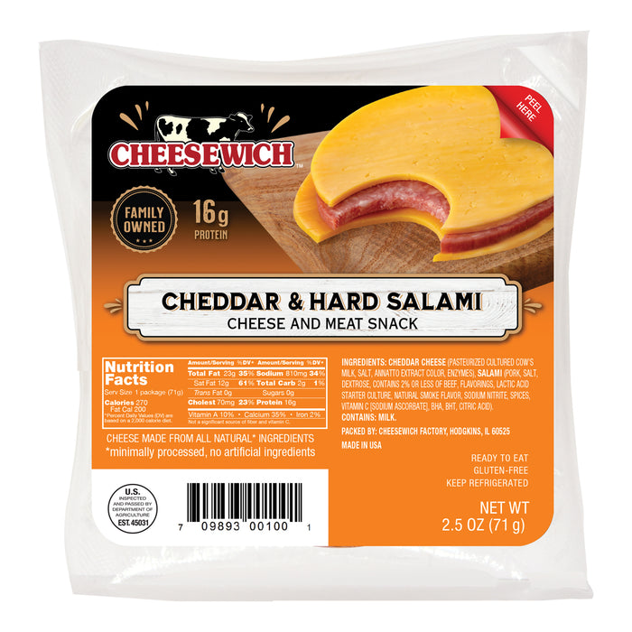 Cheesewich Cheddar Salami 2.5 oz (Pack of 16)