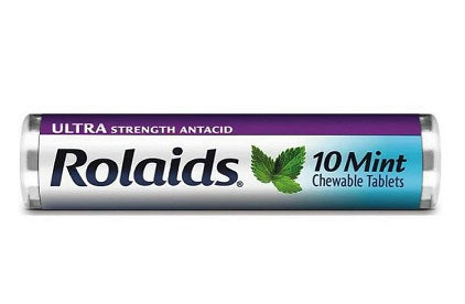 Rolaids Ultra Strength Antacid Chewable Tablets, Mint Flavor, 10 Tablets per Roll, 12 Rolls per Box (Pack of 1)