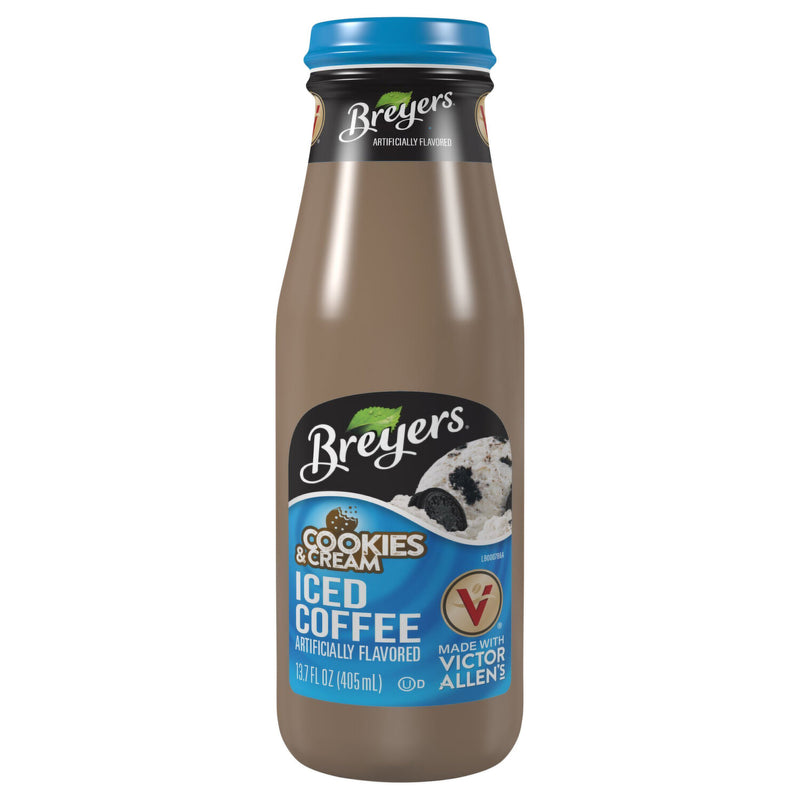 Breyers Iced Coffee, Cookies & Cream, Ready to Drink, 13.7 oz Glass Bottle (Pack of 12)