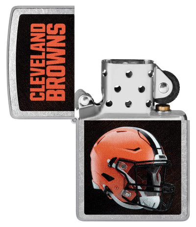 Zippo NFL Cleveland Browns Street Chrome Pocket Lighter - Fan Loyalty