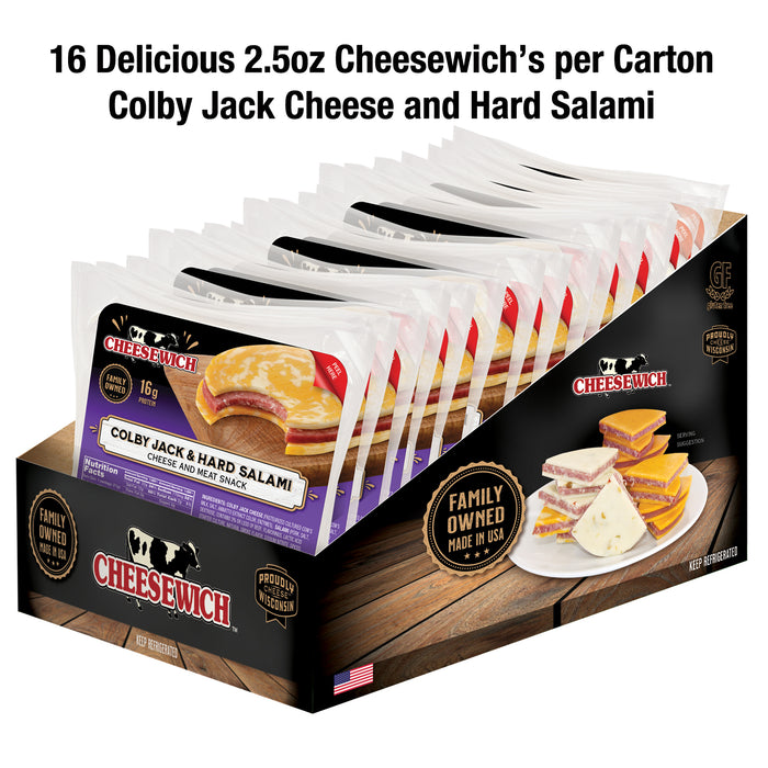 Cheesewich Salami Colby Jack 2.5 oz (Pack of 16)