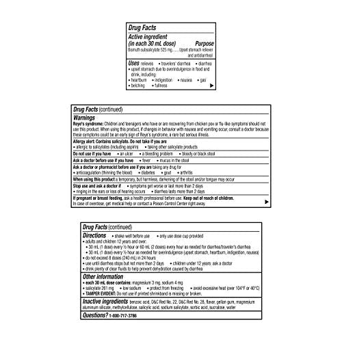 Pepto-Bismol Liquid Digestive Relief Original Formula 4 Fl Oz Wholesale Bottle