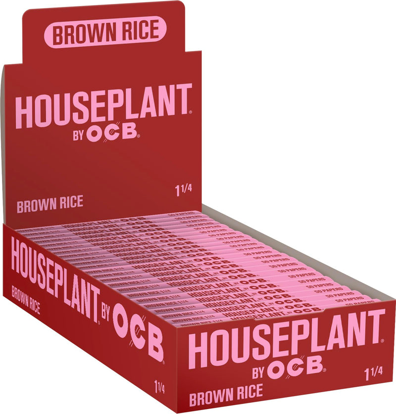 OCB Houseplant Brown Rice Rolling Papers, 1 1/4 Size (Pack of 24)