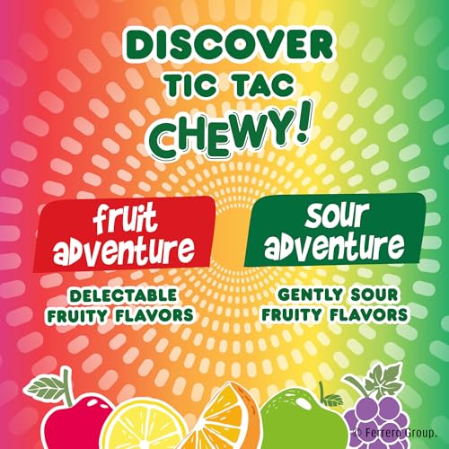 Tic Tac Chewy Sour Adventure Candy, Sour Candy, 7 oz Bag