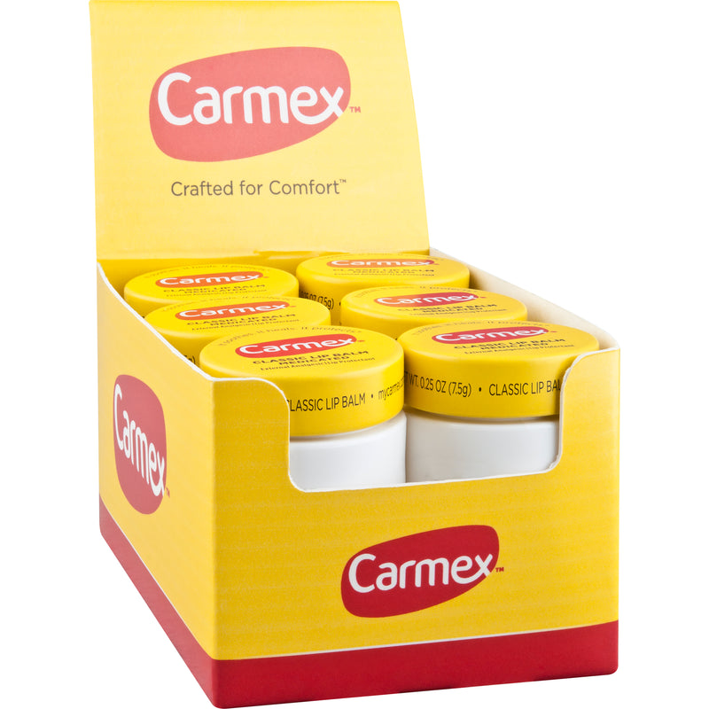 Carmex Classic Lip Balm, Medicated Formula, 0.25 oz (Pack of 12)