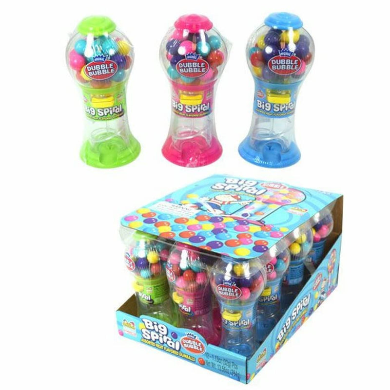 Kidsmania Dubble Bubble Big Spiral Mini Gumball Dispenser- Case of 12