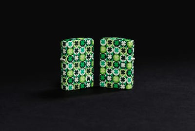 Zippo Lucky Clover Glow in The Dark Green Matte Pocket Lighter - Fortune's Favorite