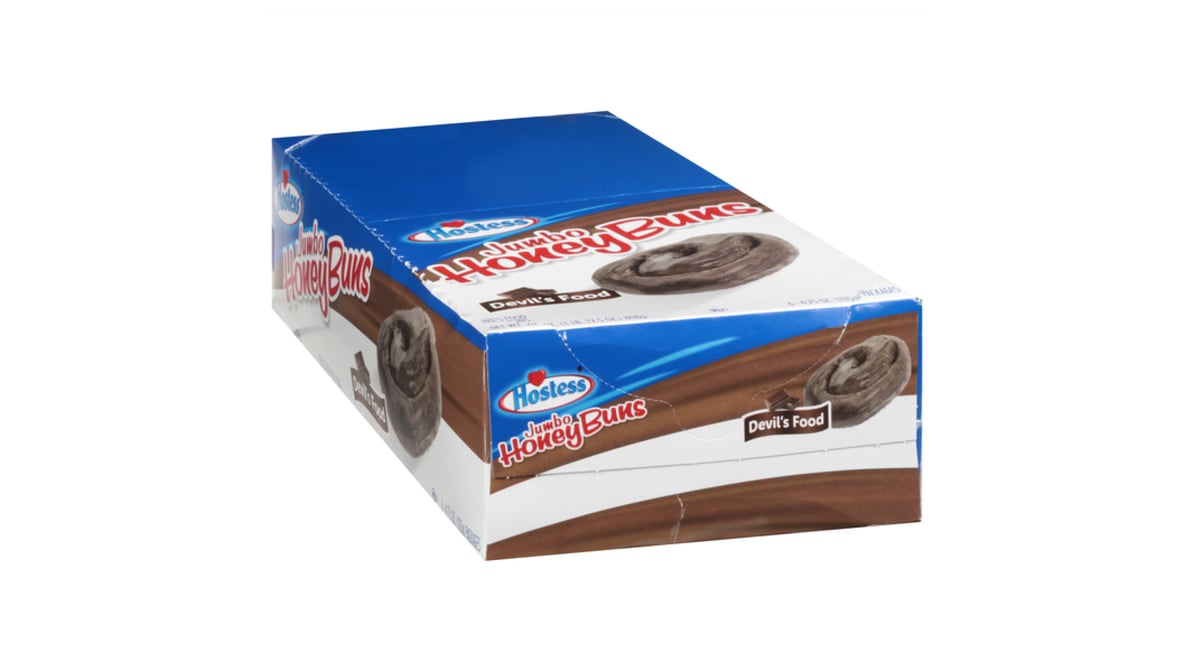 Hostess Honey Bun Devils Food Cake Jumbo 4oz 6 Per Box