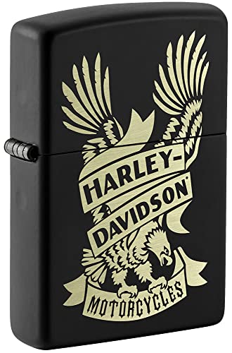 Zippo Harley-Davidson Eagle Black Matte Lighter - Bold American Emblem