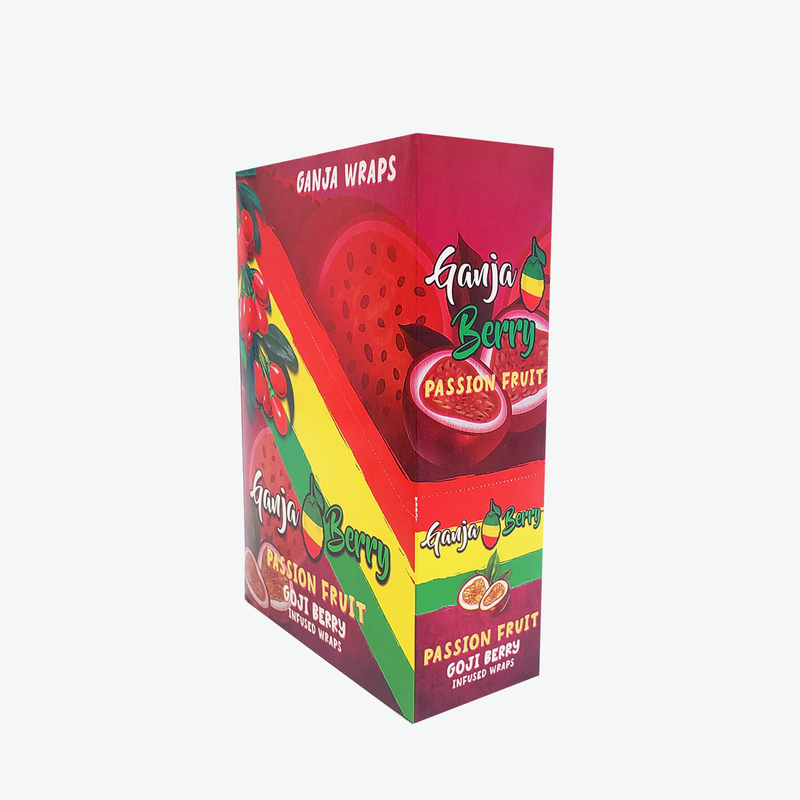 Ganja Berry Goji Berry Infused Wraps 2 Count Per Sleeve (Pack of 25) (Passion Fruit)