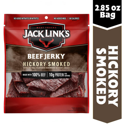 Jack Link's Beef Jerky, Hickory Smoked, 2.85 oz Bag - Rich, Smoky Flavor