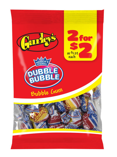 Gurley's Dubble Bubble Gum, Original Pink Bubblegum, Long-Lasting Chew (Pack of 12)