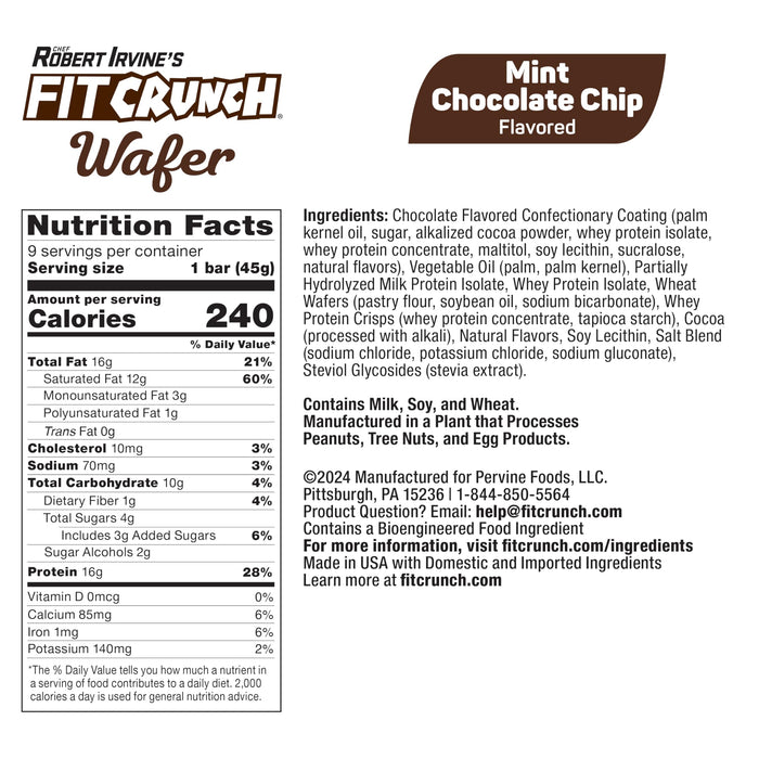 Fit Crunch Wafer Choc Mint 45 g 9 Per Box