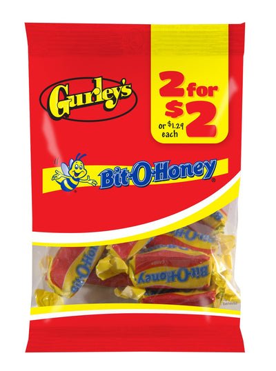 Gurley's Chewy Honey Almond Nougat, Bit-O-Honey, Classic Candy Treat (Pack of 12)