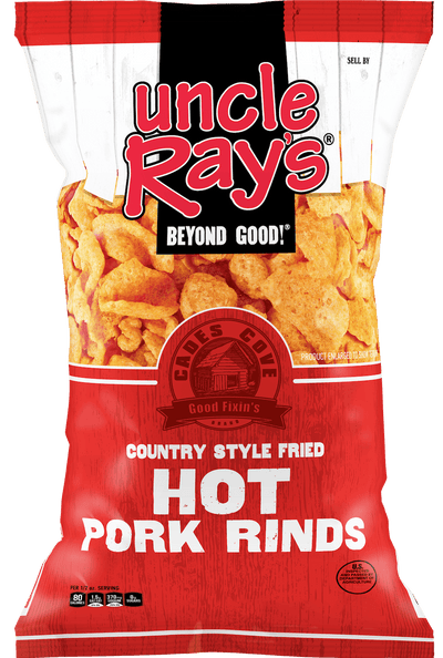 Uncle Ray's Hot Pork Rinds, 2.29 oz (Pack of 12)