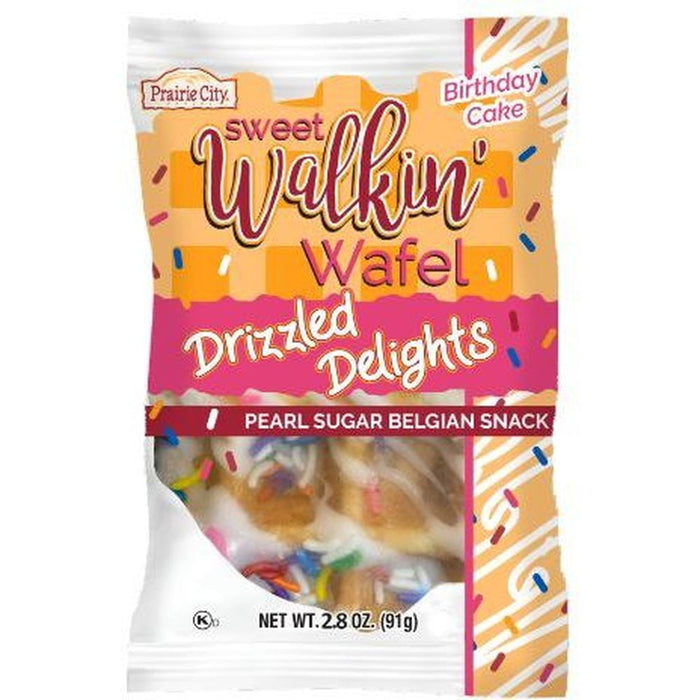 Prairie City Bakery Birthday Cake Sweet Wafel Drizzled Delights 36-Pack Wholesale