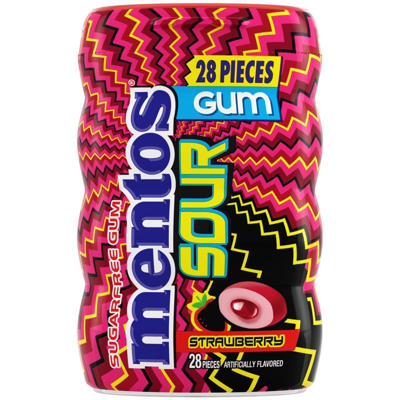 Mentos Gum Sour Strawberry Gum 28 Pieces