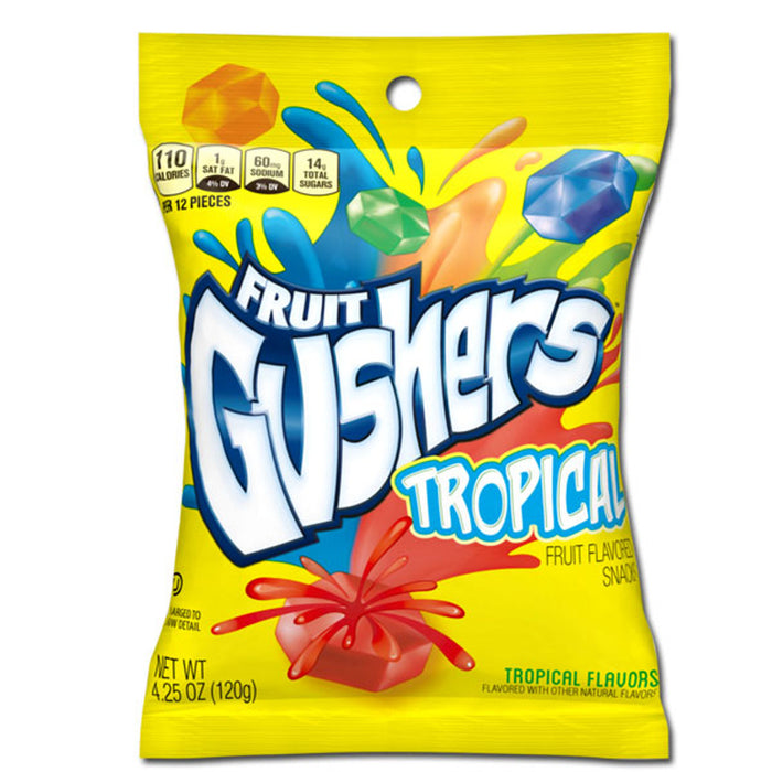 Gushers Tropical Flavor Fruit Snacks 4.25 oz 48-Count Wholesale Pack