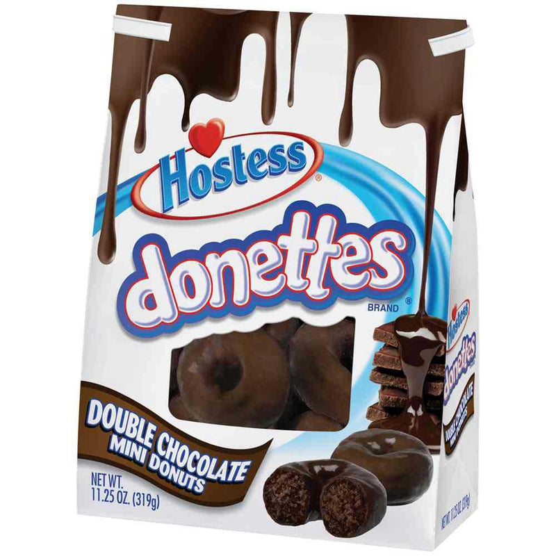 Hostess Donettes Double Chocolate Mini Donuts, 11.25 oz Bag (Pack of 6)