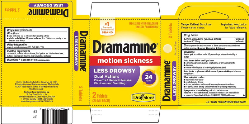 Lil Drug Store Dramamine Less Drowsy 2ct Pack of 6