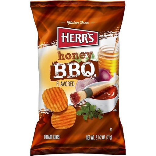 Herr's Kettle Cooked Honey BBQ Flavored Potato Chips 2.5oz 12-Count Wholesale Case