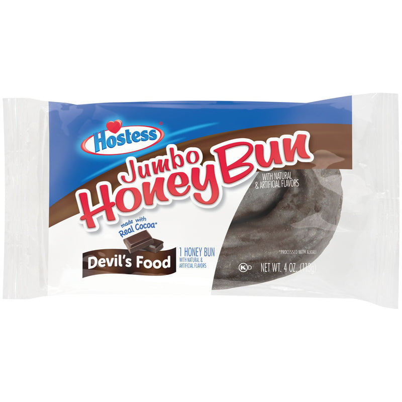 Hostess Honey Bun Devils Food Cake Jumbo 4oz 6 Per Box