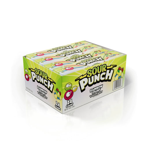 Sour Punch Rainbow Straws 2 oz trays 24 count display box