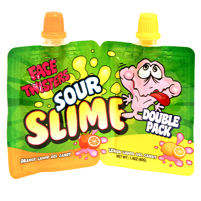 Face Twisters Sour Slime Series 2 Candy (Double Pack, Pack of 18)