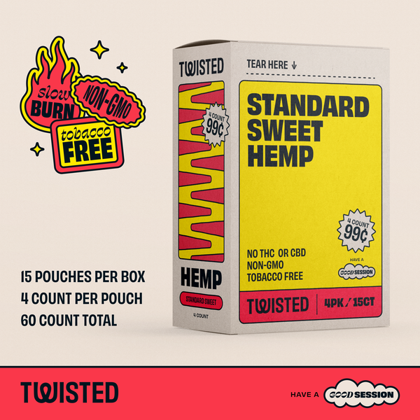 Twisted Hemp Hemp Sweet 4/ 99 4 Wraps per Pouch Pack of 15