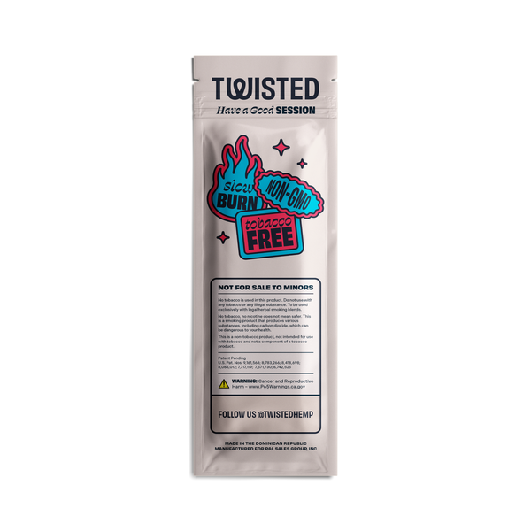 Twisted Hemp Wraps Natural Cigarette Rolling Papers Display | 4 Wraps Per Sleeve | Pack of 15 | 60 Wraps Total (Blue Raspberry Cherry)