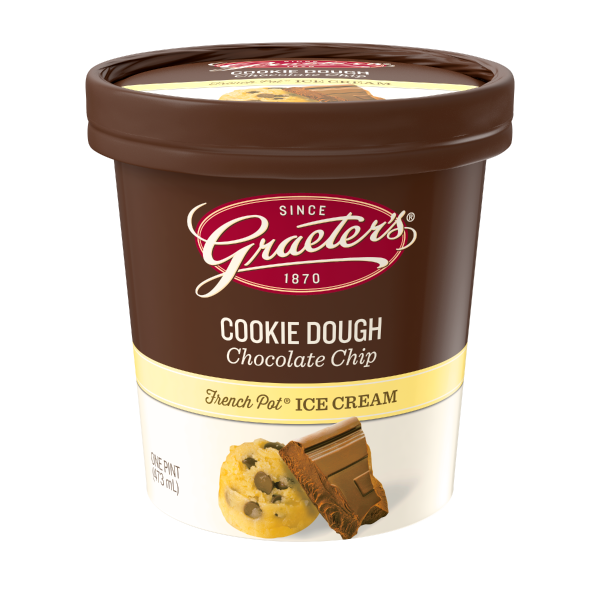 Graeter's Cookie Dough Chocolate Ice Cream 16 oz 8-Pack Wholesale