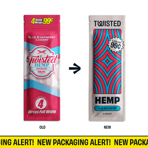 Twisted Hemp Wraps Hemp Blue Rasp 4/ 99 oz 15 Per 4 Pack