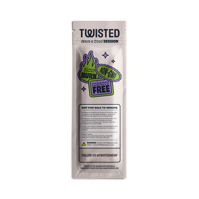Twisted Hemp Grape 4/ 99 4 Wraps per Pouch Pack of 15