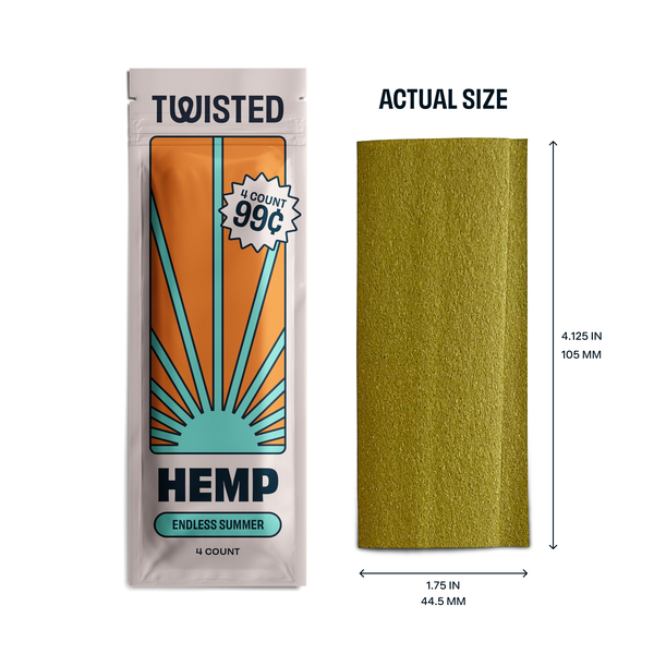 Twisted Hemp End Summer 4/ 99 4 Wraps per Pouch Pack of 15