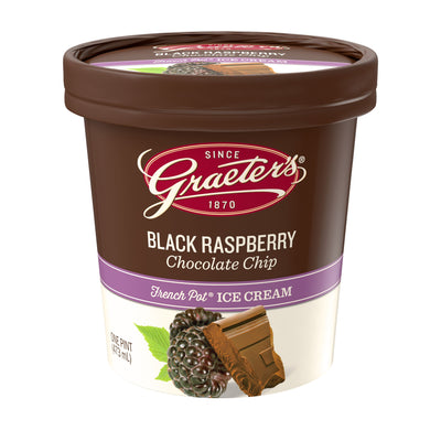 Graeter's - Handcrafted, French Pot Ice Cream - Black Raspberry Chocolate Chip, Pint (8 count)