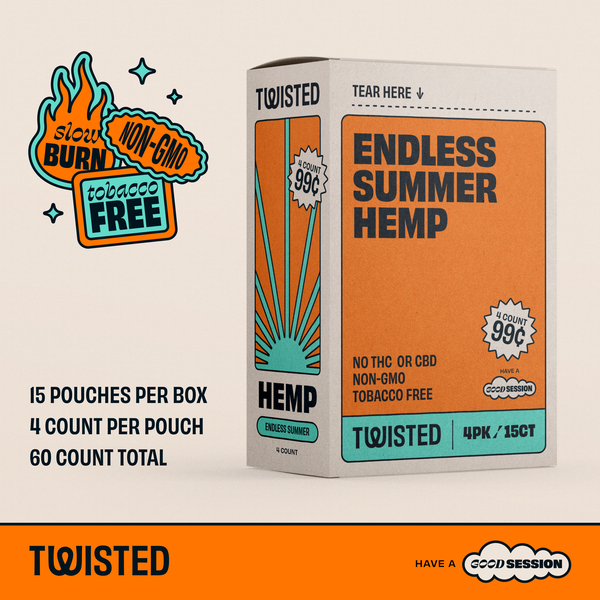 Twisted Hemp End Summer 4/ 99 4 Wraps per Pouch Pack of 15