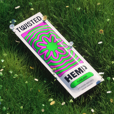 Twisted Hemp Wraps Natural Cigarette Rolling Papers Display | 4 Wraps Per Sleeve | Pack of 15 | 60 Wraps Total (Plain Jane)