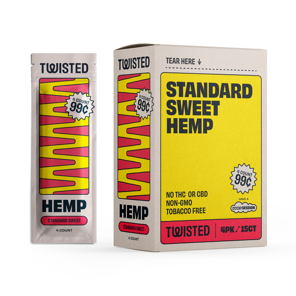 Twisted Hemp Hemp Sweet 4/ 99 4 Wraps per Pouch Pack of 15