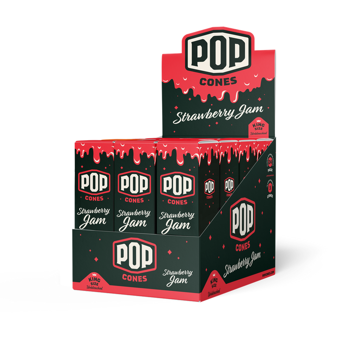 Pop Cones Pre Rolled Cones with a Flavor Burst Pop - Pop Inside A Tip Natural Unbleached & Ultra Thin Paper Available in King Size & 1 1/4 Paper