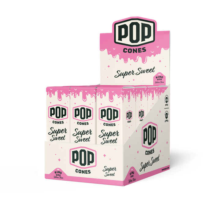 Pop Cones Pre Rolled Cones with a Flavor Burst Pop - Pop Inside A Tip Natural Unbleached & Ultra Thin Paper Available in King Size & 1 1/4 Paper
