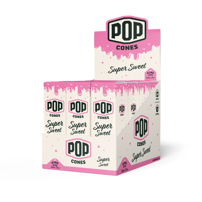 Pop Cones Pre Rolled Cones with a Flavor Burst Pop - Pop Inside A Tip Natural Unbleached & Ultra Thin Paper Available in King Size & 1 1/4 Paper