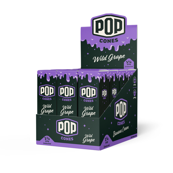 Pop Cones Pre Rolled Cones with a Flavor Burst Pop - Pop Inside A Tip Natural Unbleached & Ultra Thin Paper Available in King Size & 1 1/4 Paper