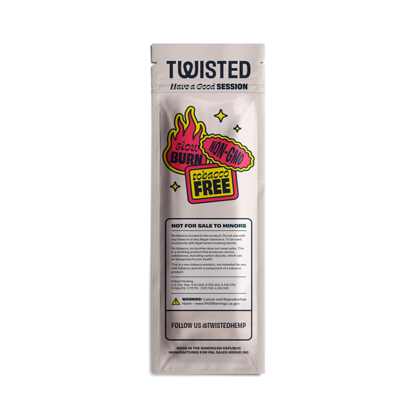 Twisted Hemp Wraps Natural Cigarette Rolling Papers Display | 4 Wraps Per Sleeve | Pack of 15 | 60 Wraps Total (Sweet)